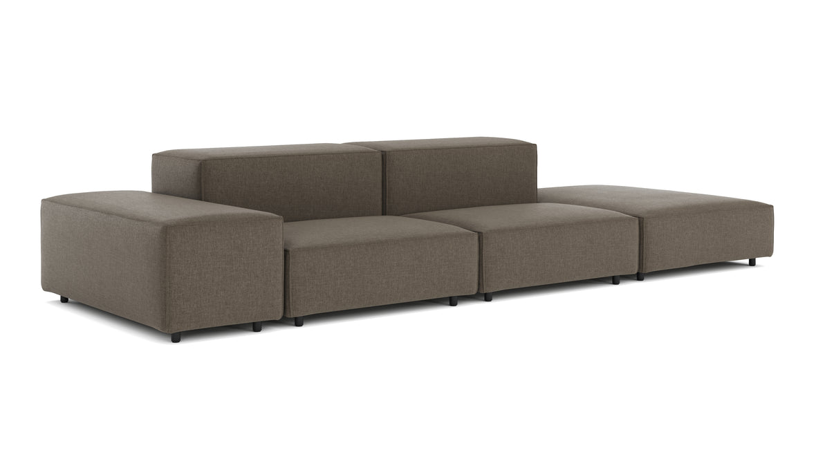 Extrasoft - Extrasoft Sectional Sofa, Open End Sofa, Right, Coffee Brushed Weave