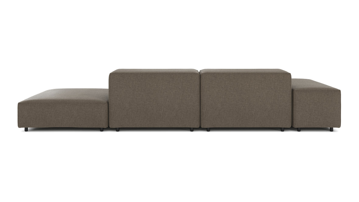 Extrasoft - Extrasoft Sectional Sofa, Open End Sofa, Right, Coffee Brushed Weave