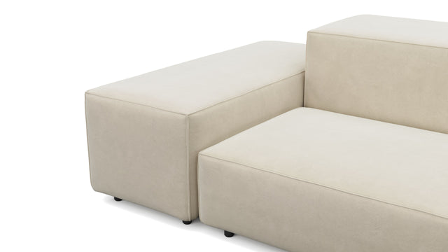 Extrasoft - Extrasoft Sectional Sofa, Open End Sofa, Right, Eggshell Vegan Suede