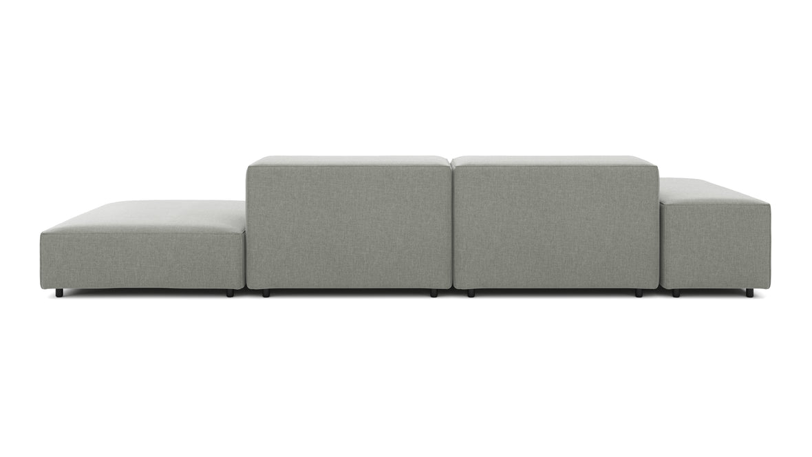 Extrasoft - Extrasoft Sectional Sofa, Open End Sofa, Right, Soft Gray Brushed Weave