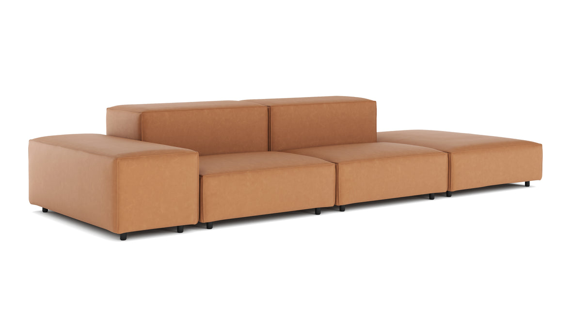 Extrasoft - Extrasoft Sectional Sofa, Open End Sofa, Right, Tan Vegan Leather