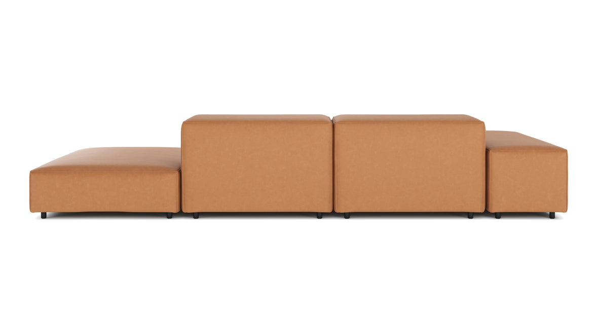 Extrasoft - Extrasoft Sectional Sofa, Open End Sofa, Right, Tan Vegan Leather