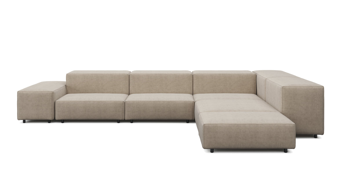 Extrasoft - Extrasoft Sectional Sofa, Right Corner, Biscotti Brushed Weave