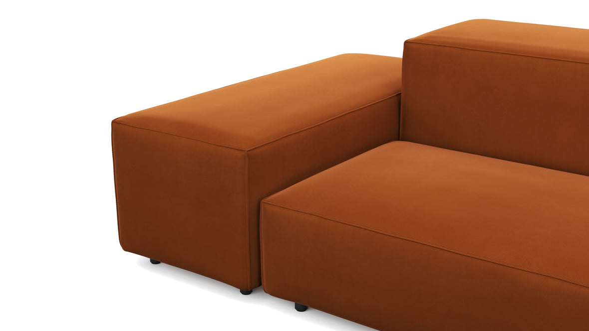 Extrasoft - Extrasoft Sectional Sofa, Right Corner, Burnt Orange Velvet