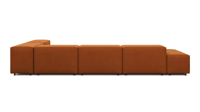 Extrasoft - Extrasoft Sectional Sofa, Right Corner, Burnt Orange Velvet