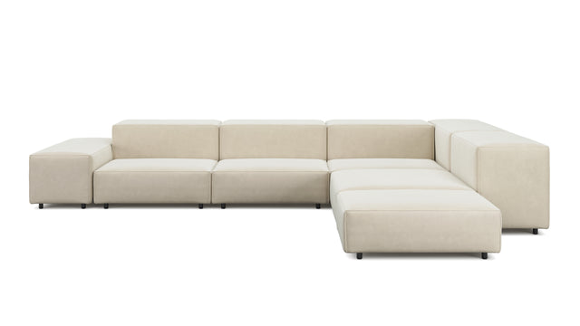 Extrasoft - Extrasoft Sectional Sofa, Right Corner, Eggshell Vegan Suede