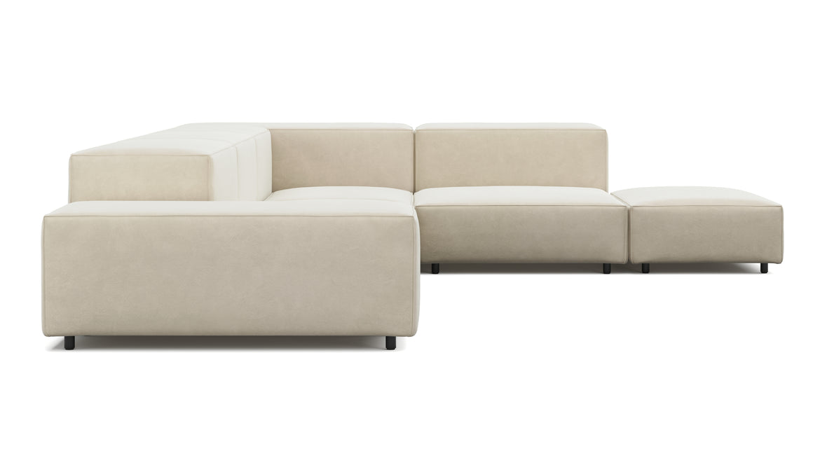 Extrasoft - Extrasoft Sectional Sofa, Right Corner, Eggshell Vegan Suede