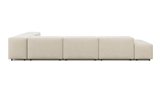 Extrasoft - Extrasoft Sectional Sofa, Right Corner, Eggshell Vegan Suede