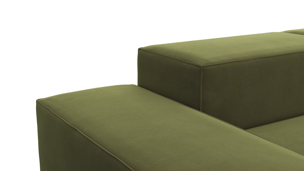 Extrasoft - Extrasoft Sectional Sofa, Right Corner, Spruce Luxe Velvet