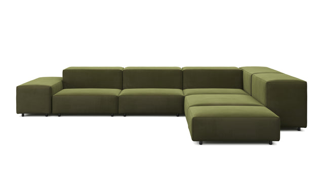 Extrasoft - Extrasoft Sectional Sofa, Right Corner, Spruce Luxe Velvet