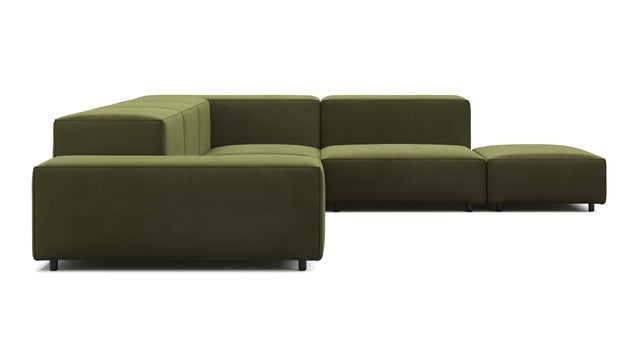 Extrasoft - Extrasoft Sectional Sofa, Right Corner, Spruce Luxe Velvet