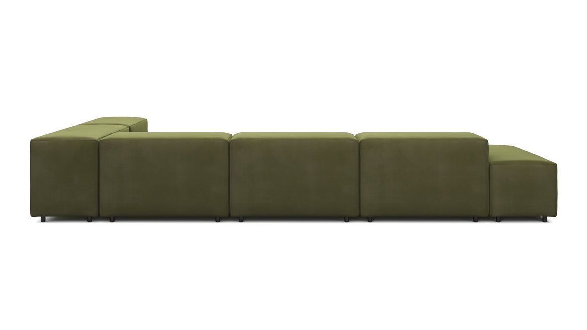 Extrasoft - Extrasoft Sectional Sofa, Right Corner, Spruce Luxe Velvet