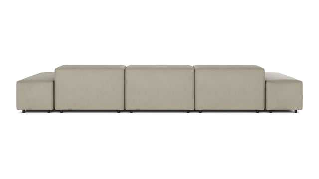 Extrasoft - Extrasoft Sectional Sofa, Three Seater Sofa, Left, Beige Gray Vegan Leather