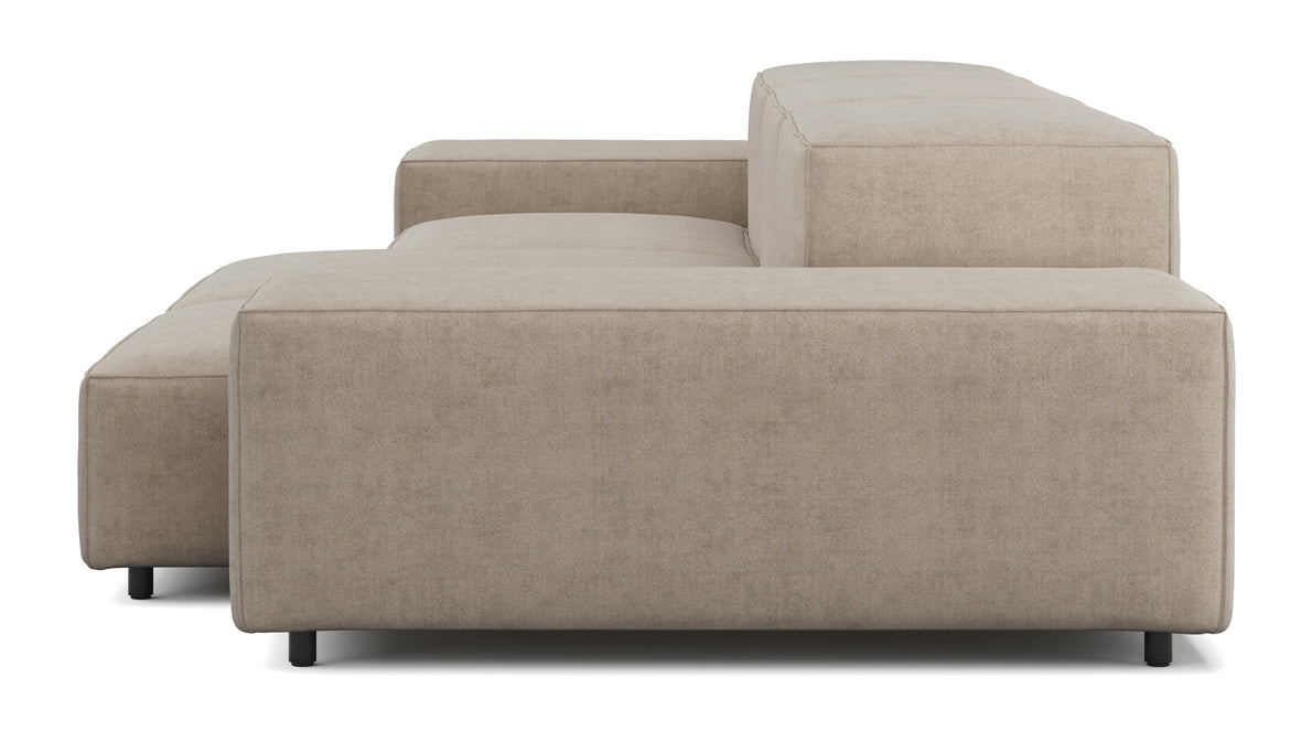 Extrasoft - Extrasoft Sectional Sofa, Three Seater Sofa, Left, Biscotti Brushed Weave