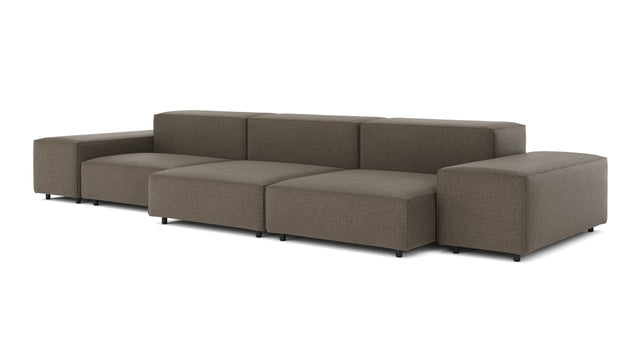 Extrasoft - Extrasoft Sectional Sofa, Three Seater Sofa, Left, Coffee Brushed Weave