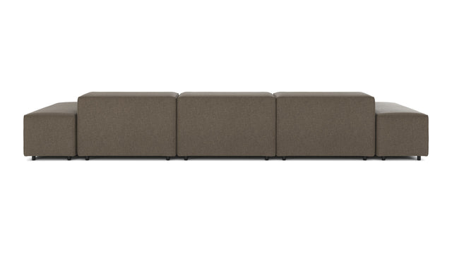 Extrasoft - Extrasoft Sectional Sofa, Three Seater Sofa, Left, Coffee Brushed Weave