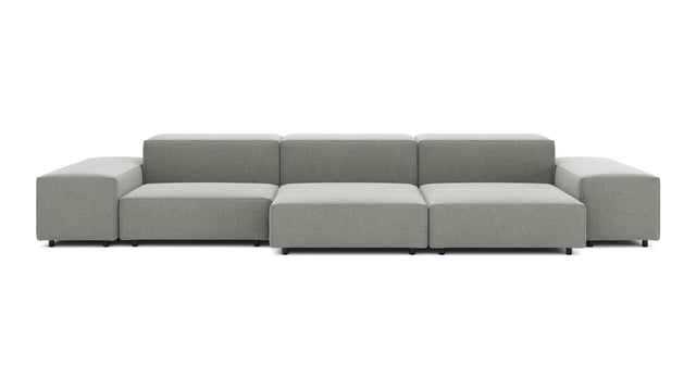 Extrasoft - Extrasoft Sectional Sofa, Three Seater Sofa, Left, Soft Gray Brushed Weave