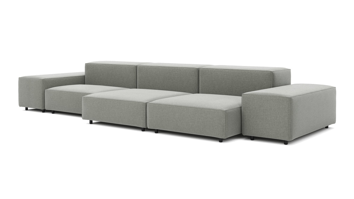 Extrasoft - Extrasoft Sectional Sofa, Three Seater Sofa, Left, Soft Gray Brushed Weave