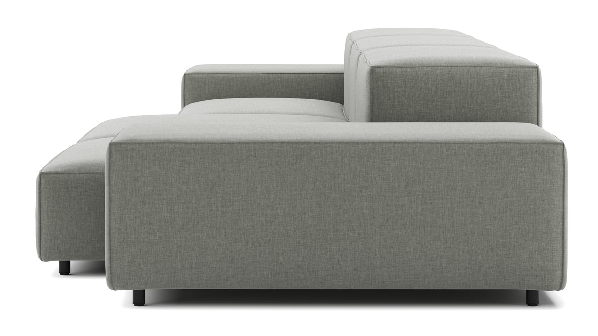 Extrasoft - Extrasoft Sectional Sofa, Three Seater Sofa, Left, Soft Gray Brushed Weave