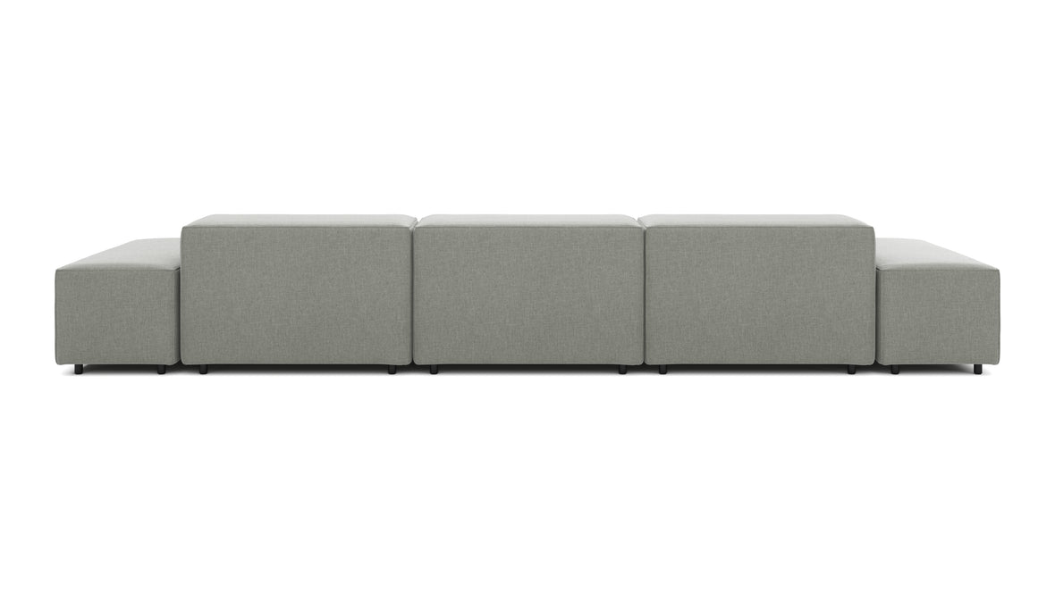 Extrasoft - Extrasoft Sectional Sofa, Three Seater Sofa, Left, Soft Gray Brushed Weave