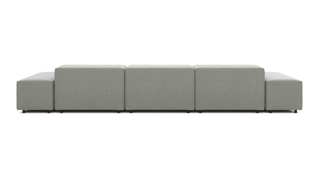 Extrasoft - Extrasoft Sectional Sofa, Three Seater Sofa, Left, Soft Gray Brushed Weave