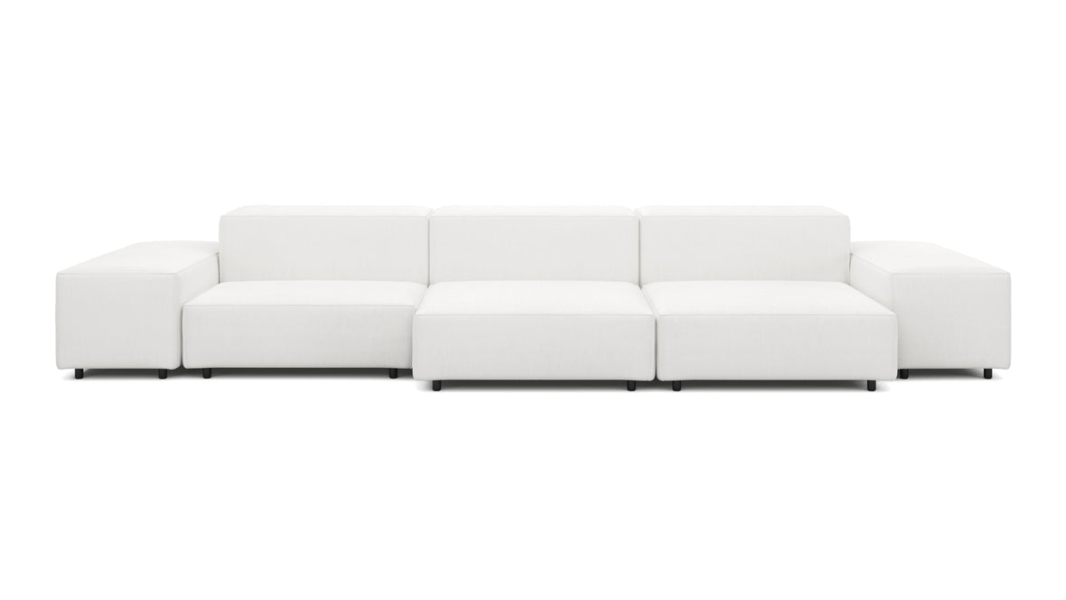 Extrasoft - Extrasoft Sectional Sofa, Three Seater Sofa, Left, White Linen