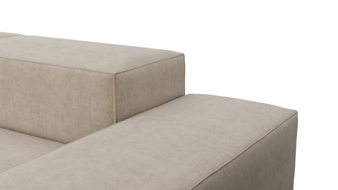 Extrasoft - Extrasoft Sectional Sofa, Three Seater Sofa, Right, Biscotti Brushed Weave