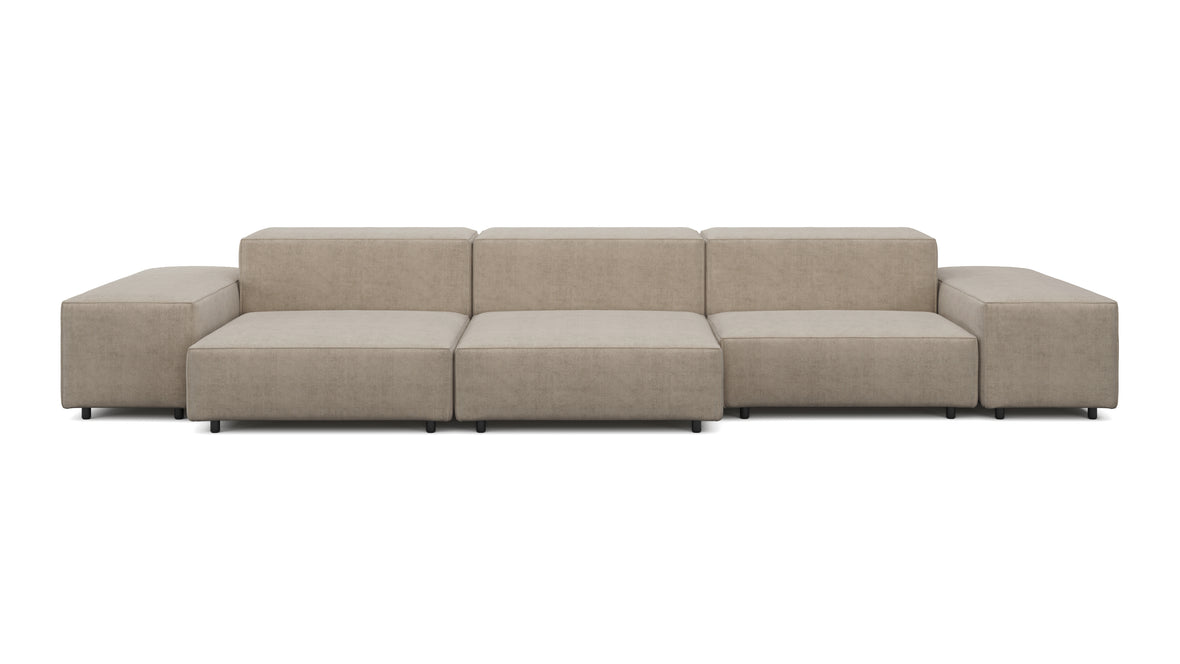 Extrasoft - Extrasoft Sectional Sofa, Three Seater Sofa, Right, Biscotti Brushed Weave