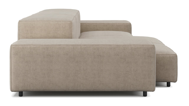 Extrasoft - Extrasoft Sectional Sofa, Three Seater Sofa, Right, Biscotti Brushed Weave