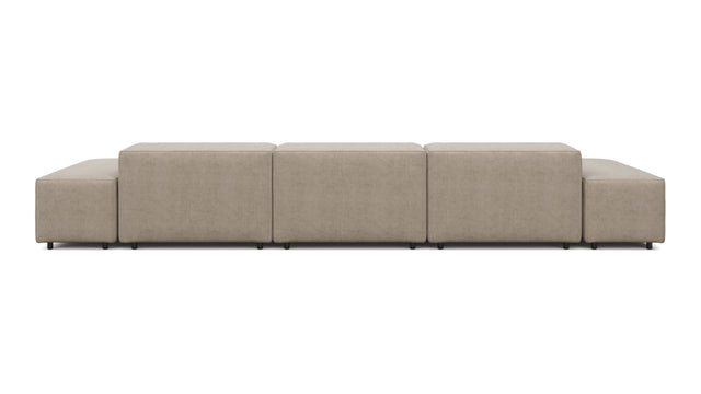 Extrasoft - Extrasoft Sectional Sofa, Three Seater Sofa, Right, Biscotti Brushed Weave