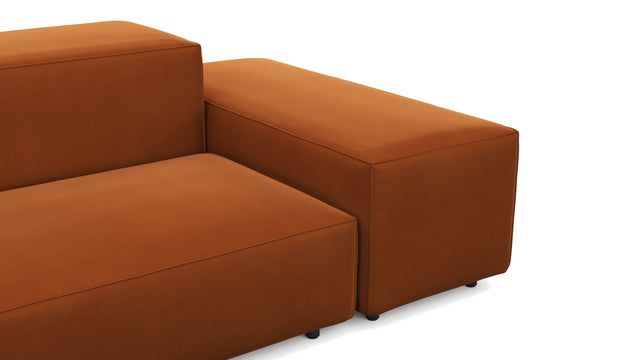 Extrasoft - Extrasoft Sectional Sofa, Three Seater Sofa, Right, Burnt Orange Velvet