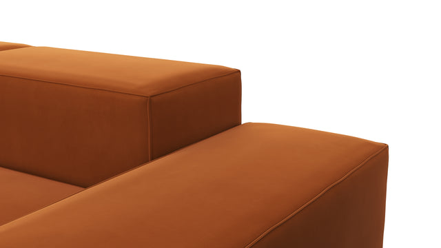 Extrasoft - Extrasoft Sectional Sofa, Three Seater Sofa, Right, Burnt Orange Velvet