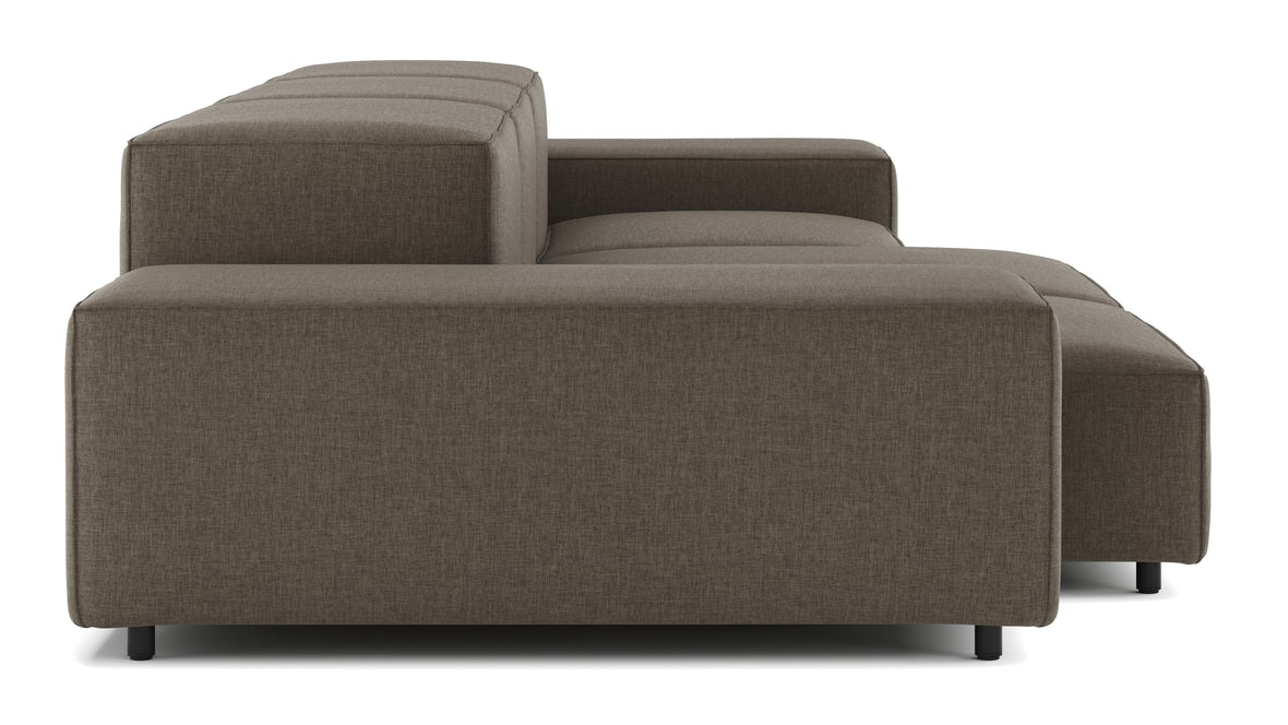 Extrasoft - Extrasoft Sectional Sofa, Three Seater Sofa, Right, Coffee Brushed Weave