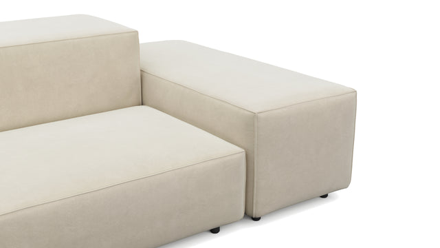 Extrasoft - Extrasoft Sectional Sofa, Three Seater Sofa, Right, Eggshell Vegan Suede