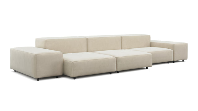 Extrasoft - Extrasoft Sectional Sofa, Three Seater Sofa, Right, Eggshell Vegan Suede