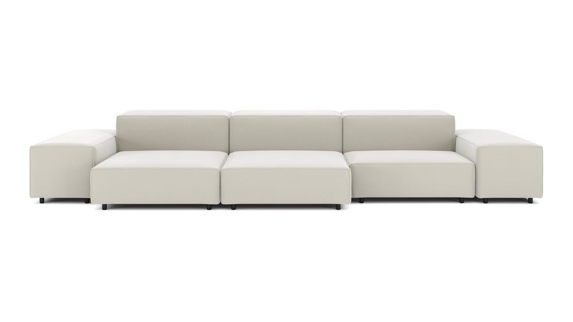 Extrasoft - Extrasoft Sectional Sofa, Three Seater Sofa, Right, Oatmeal Brushed Weave