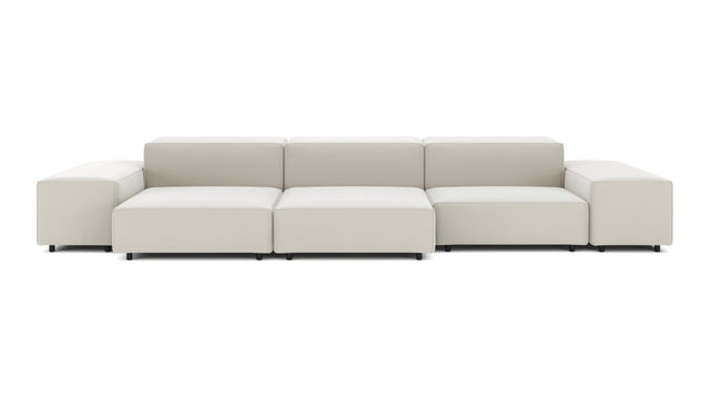 Extrasoft - Extrasoft Sectional Sofa, Three Seater Sofa, Right, Oatmeal Brushed Weave