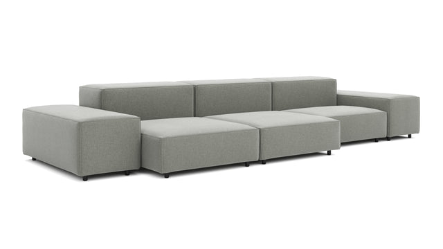 Extrasoft - Extrasoft Sectional Sofa, Three Seater Sofa, Right, Soft Gray Brushed Weave