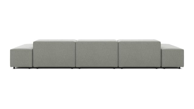 Extrasoft - Extrasoft Sectional Sofa, Three Seater Sofa, Right, Soft Gray Brushed Weave