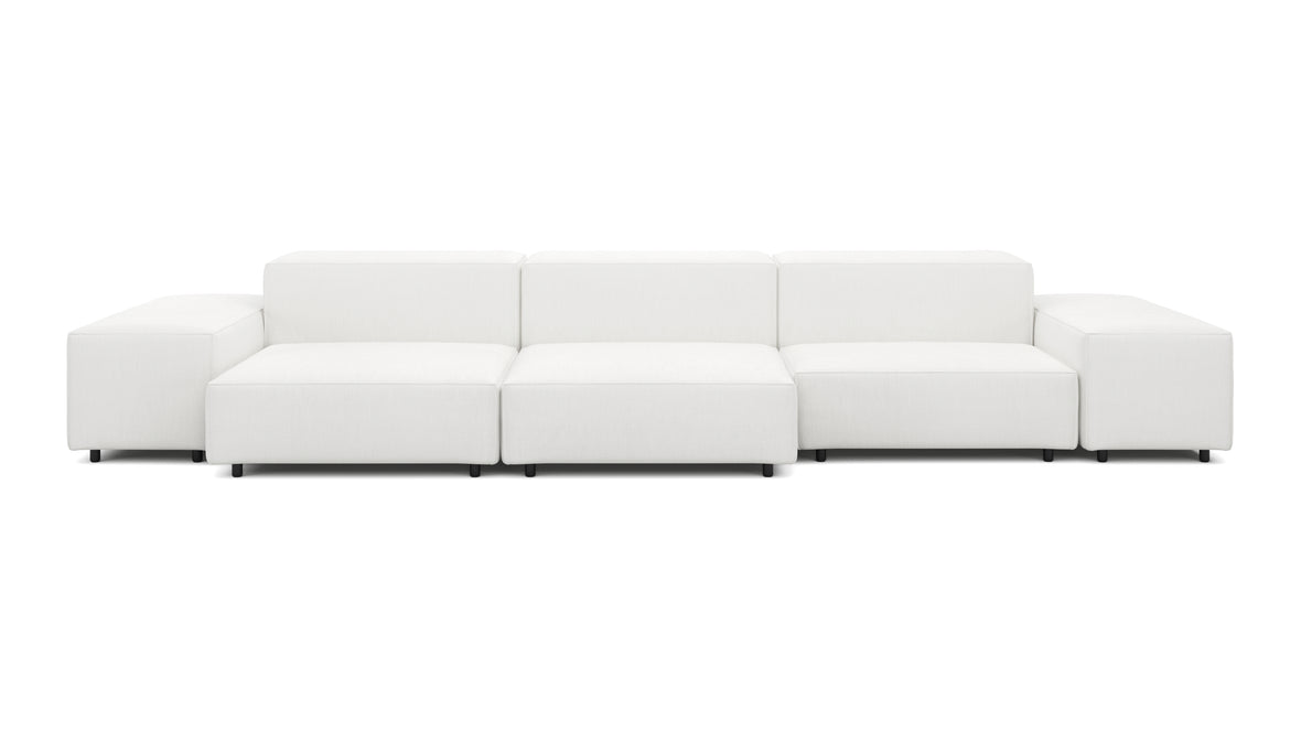 Extrasoft - Extrasoft Sectional Sofa, Three Seater Sofa, Right, White Linen