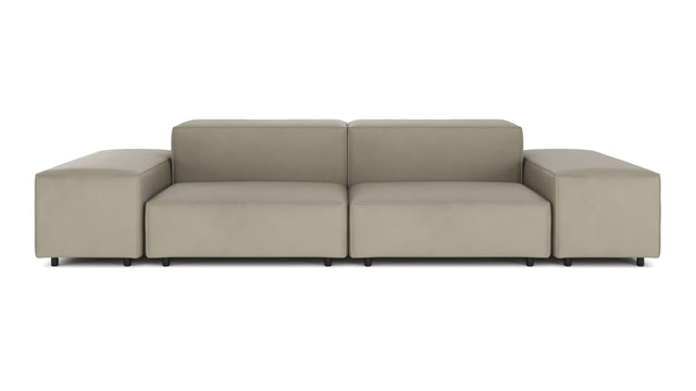 Extrasoft - Extrasoft Sectional Sofa, Two Seater Sofa, Beige Gray Vegan Leather