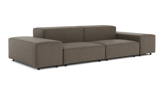 Extrasoft - Extrasoft Sectional Sofa, Two Seater Sofa, Coffee Brushed Weave