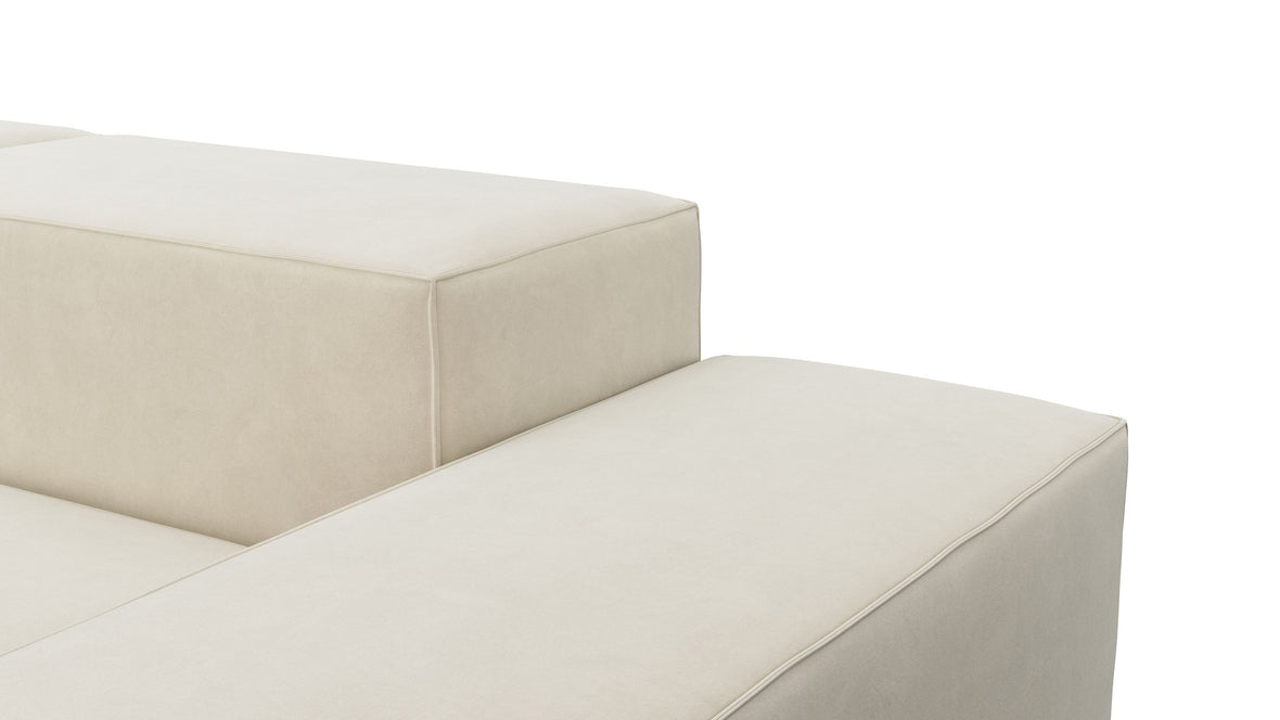 Extrasoft - Extrasoft Sectional Sofa, Two Seater Sofa, Eggshell Vegan Suede