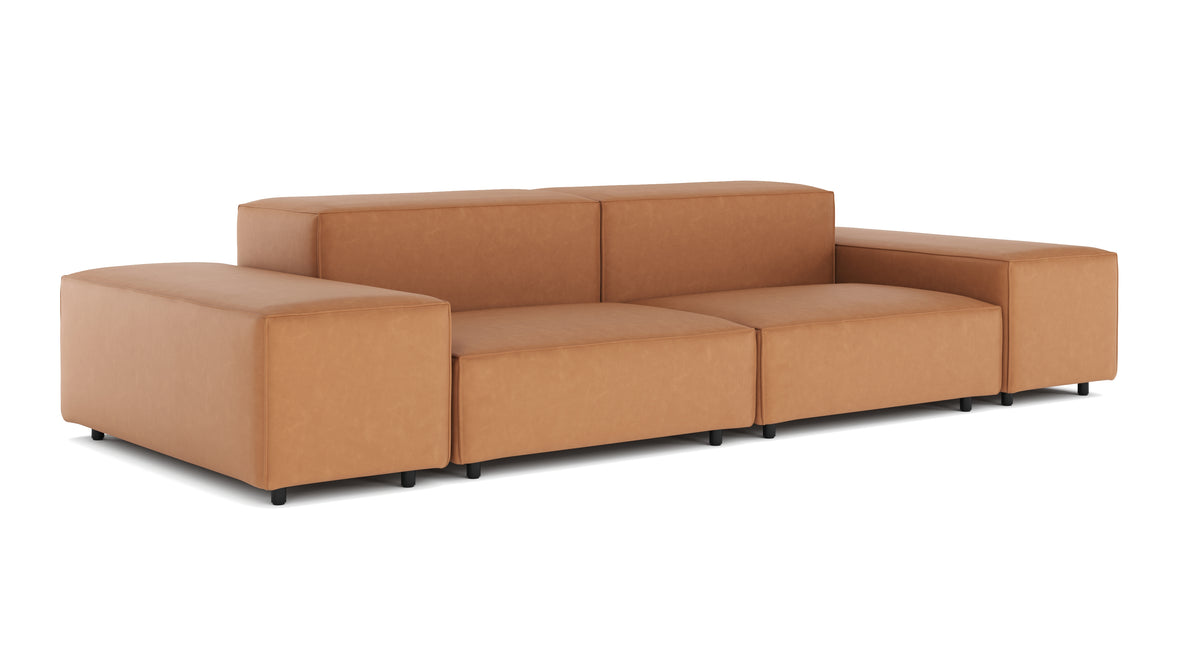 Extrasoft - Extrasoft Sectional Sofa, Two Seater Sofa, Tan Vegan Leather