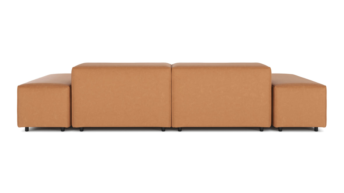 Extrasoft - Extrasoft Sectional Sofa, Two Seater Sofa, Tan Vegan Leather