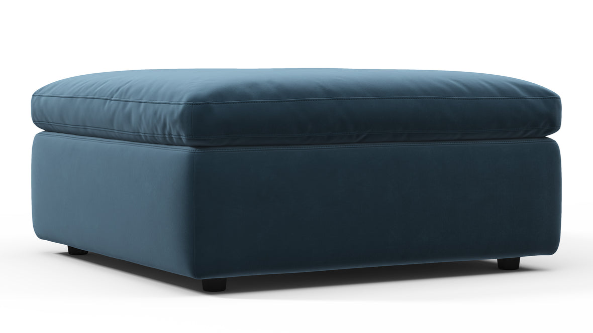 Sky - Sky Sofa Module, Ottoman, Prussian Blue Luxe Velvet