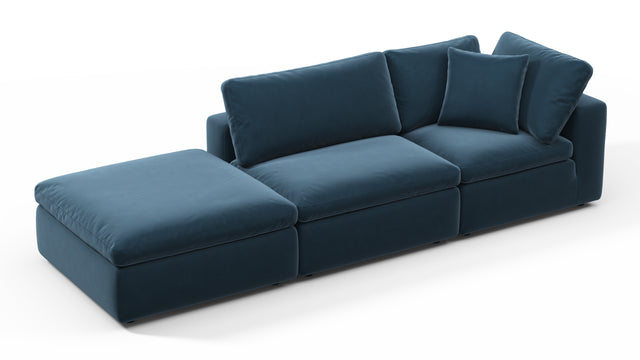 Sky - Sky Open End Sofa, Left, Prussian Blue Luxe Velvet