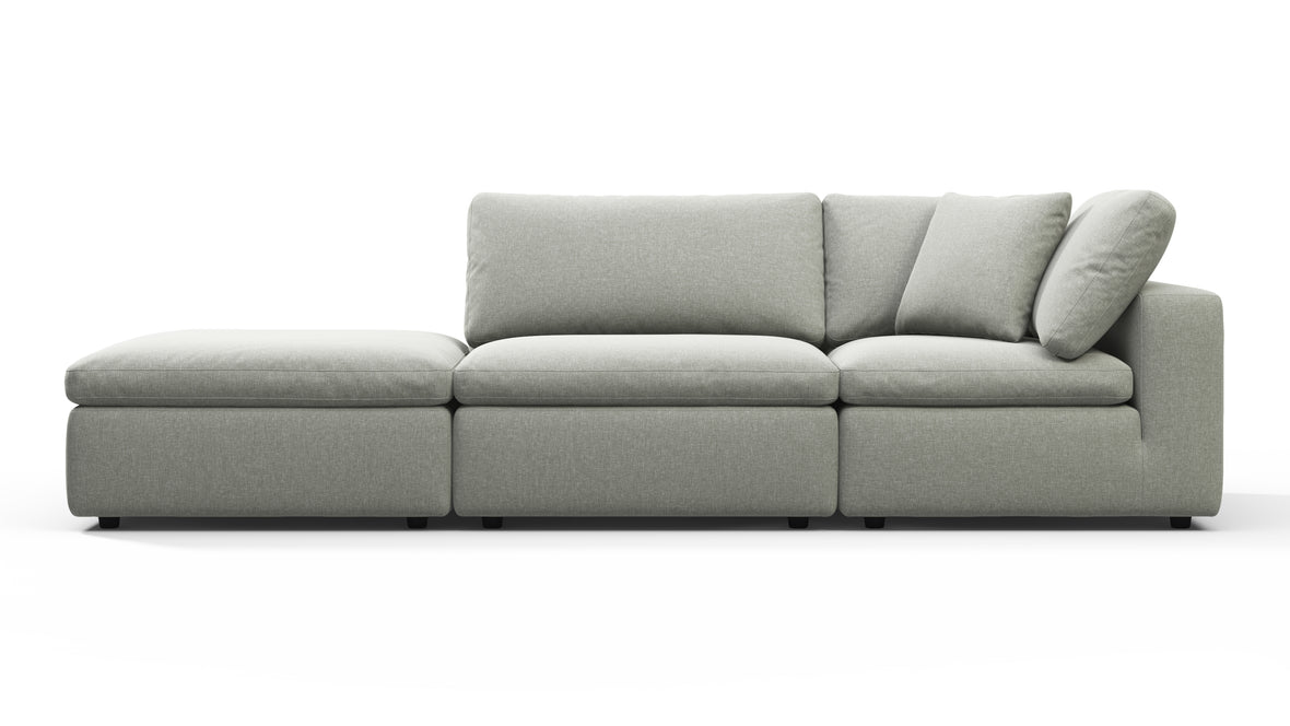 Sky - Sky Open End Sofa, Left, Soft Gray Brushed Weave