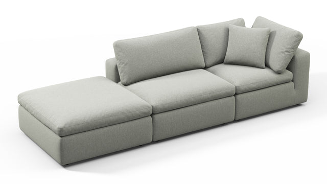 Sky - Sky Open End Sofa, Left, Soft Gray Brushed Weave