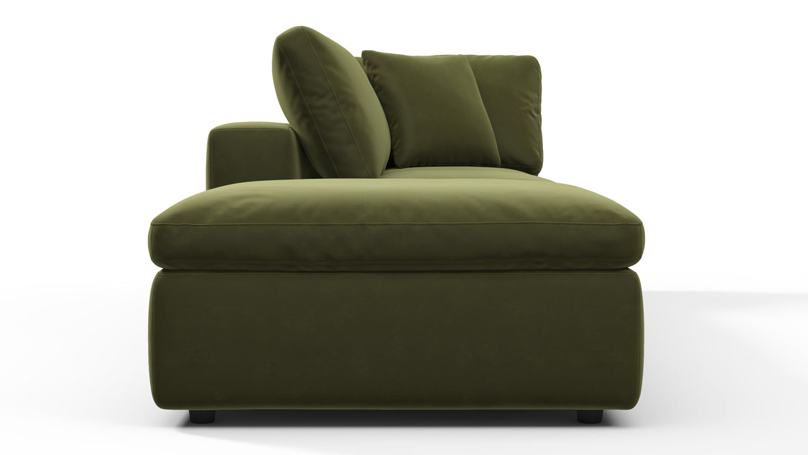 Sky - Sky Open End Sofa, Left, Spruce Luxe Velvet